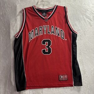 Colosseum Maryland Terrapins Basketball Jersey #3 Men's XL Red Black Stitched